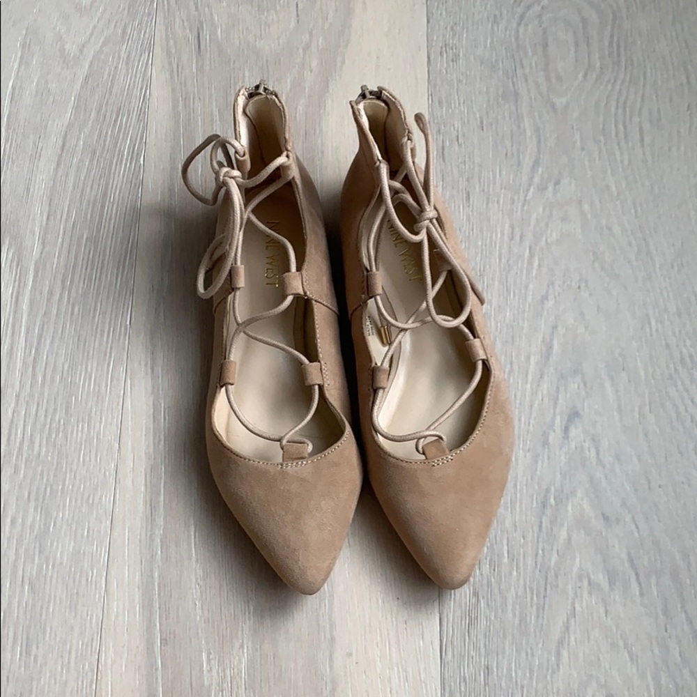 Suede lace up ballet flats!